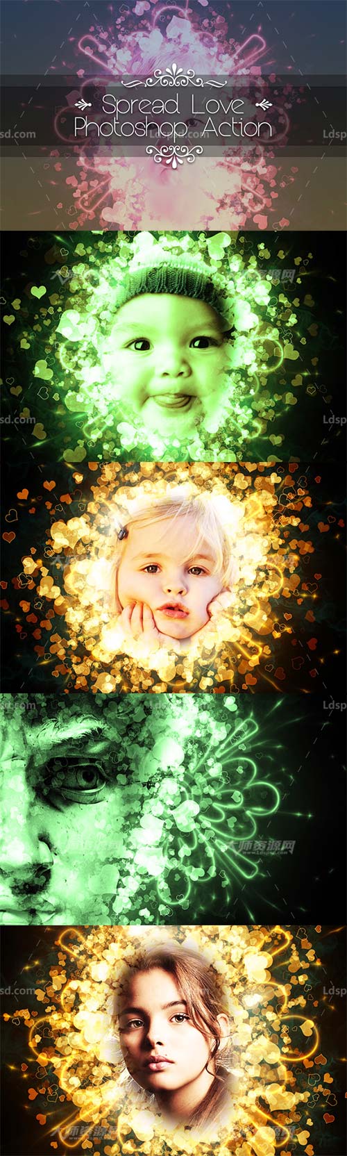 Spread Love Photoshop Action,PS动作－爱心传播